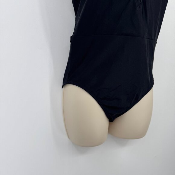 J Crew Factory 1 one Piece V Neck Halter Swimsuit Size medium Lined bathing suit - Picture 4 of 9